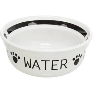Comedero y Bebedero de Cerámica para Mascotas, 0.25 L/ 13 cm, Opciones de Color Blanco/Negro - Product Image 1