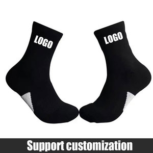Econex Sports Crew Knee <b>Socks</b> Running Basketball Geometric Pattern White Black Knitted Breathable Quick Dry Non-Slip - Product Image 6