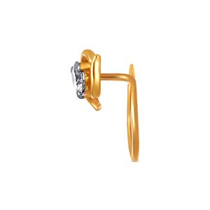 GLEAMORA ENTERPRISE Flower Shape Brilliant Cut Lab Grown <b>Diamond</b> <b>Nose</b> Pin 18K Yellow Gold Plated Certified Luxury <b>Stud</b> Women's - Product Image 3