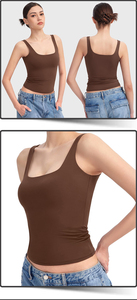 Women <b>Square</b> <b>Neck</b> Seamless Ruched Crop <b>Top</b> <b>Tank</b> <b>Top</b> Solid Color Spandex Polyester Yoga Activewear - Product Image 5