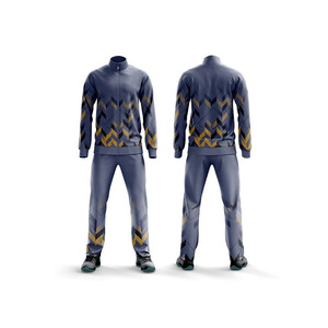 Conjunto Deportivo de Hombre con Capucha y Cremallera Completa, Diseño Geométrico 2 en 1, Traje de Chándal para Invierno, Tejido de Poliéster de Secado Rápido - Product Image 1