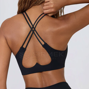 Soutien-gorge de sport élégant en tissu à séchage rapide avec bretelles dorsales réglables pour un ajustement parfait, idéal pour les séances d'entraînement à la salle de sport - Product Image 2