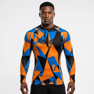 T-shirts Rash Guard MMA à manches longues personnalisables, respirants et écologiques pour hommes, Kimono Jiu Jitsu, Shorts Muay Thai, BJJ (Lot de 4 pièces) - Product Image 4