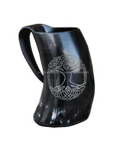 Authentic Handcrafted Eco-Friendly Buffalo Horn 5-Piece Viking Horn Mug Leak Smell Proof <b>Beer</b> Tankard Modern Parties New Year - Product Image 4
