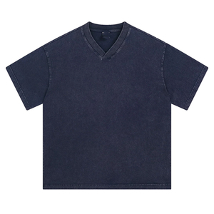 Camisetas casuales con cuello en V para hombre, 100% algodón, fitness, alta calidad, color sólido, tallas grandes, MOQ bajo, diseño único, camiseta para hombre - Product Image 1