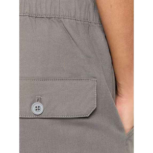 Pantalon gris pour homme à taille élastique avec poches latérales, fermeture à cordon, coupe droite décontractée, tissu tissé respirant de poids moyen - Product Image 6