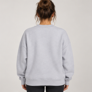 Sudadera de Mujer con Cuello Redondo, Color Gris Jaspeado Claro, con Estampado de Letras, Manga Larga, Logotipo Personalizado - Product Image 5