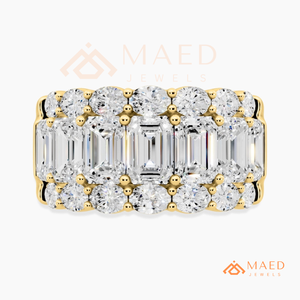 Anillo de Moissanita con Corte Esmeralda Dorado, Elegante Anillo de Compromiso para Mujer, Estilo NY, Anillo de Regalo de Lujo - Product Image 5