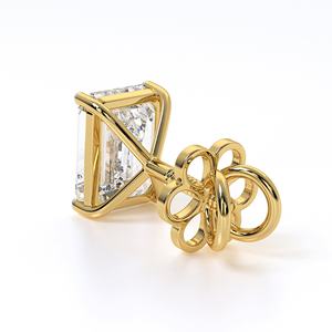 Pendientes de Diamantes de Corte Esmeralda Cultivados en Laboratorio, Certificados por IGI, con Baño de Rodio sobre Oro Amarillo Sólido de 14K, 1-4 Quilates Cada Uno, de Lujo - Product Image 4