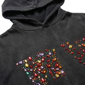 Sudadera con capucha y cremallera para hombre, estilo oversize, con estampado de puntos azules tie-dye, de forro polar, informal, para otoño. - Product Image 5