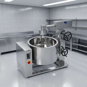 Olla de vapor con inducción y revestimiento giratorio Amicook 380V/440V, modelo que ahorra espacio, con 3 cuchillas para carne, motorizada, para salsas, de acero inoxidable. - Product Image 5