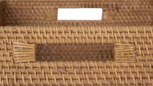Artex HaiNam Natural Rattan <b>Storage</b> <b>Basket</b> <b>Rectangle</b> With Handles Rustic Multi-Purpose Organizer - Product Image 5