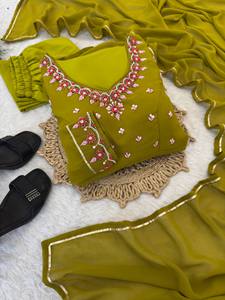 Pink Embroidered Floor-Length <b>Kurta</b> Set With Dupatta Women Traditional Ethnic <b>Indian</b> Pakistani Wedding Wear - Product Image 4