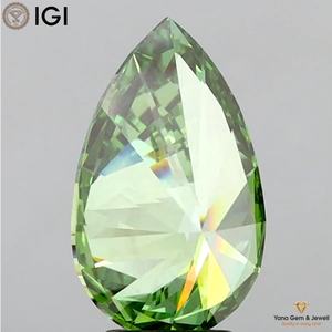 เพชรทรงลูกแพร์ CVD ผลิตในห้องปฏิบัติการ 4.00 กะรัต สีเขียวสดใสแฟนซี ความสะอาดระดับ VVS2 พร้อมใบรับรอง IGI สำหรับเครื่องประดับชั้นดี - Product Image 6