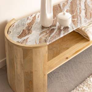 Mueble para TV Vandana Mira Lyra en madera de mango y mármol Isabella - Product Image 3