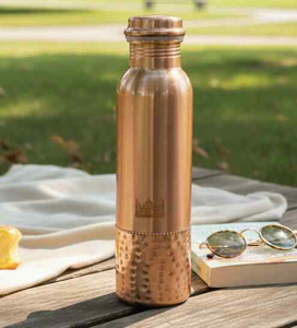 Vaso único de metal liso color cobre de 500 ml, ecológico, apto para lavavajillas, con tapa, para el hogar y hoteles, de Blossom Craft India. - Product Image 5