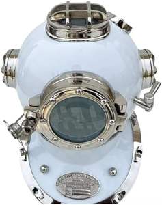 Soluciones de Embalaje Creativas, Casco Náutico de Buceo de Latón Vintage |   Casco Decorativo de Barco Marítimo |   18'' Blanco - Product Image 4