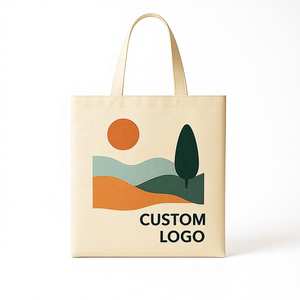 High Quality Eco Friendly <b>Reusable</b> 100% Cotton Canvas Shopping <b>Bag</b> Handled Style Shoulder Handle Custom Logo Printing - Product Image 1