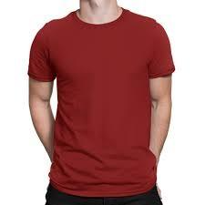 T-shirt décontracté pour homme à col rond et manches courtes, coupe classique, en jersey de coton, couleur unie, tissu tricoté teint uni - Product Image 2