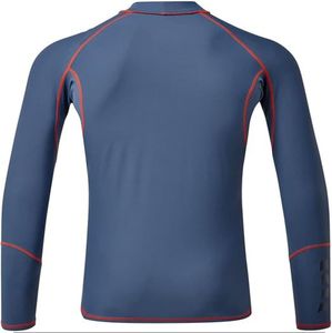 Men's Full Sleeve Neoprene Rash Guard Quick Dry Long Sleeve <b>Swim</b> <b>Shirt</b> Blue with Red Stitching - Product Image 2