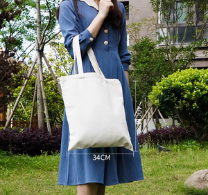 Sac fourre-tout personnalisé avec impression de logo, grande capacité, 30x35cm, toile de coton premium, sac de shopping portable, sac à bandoulière blanc - Product Image 3