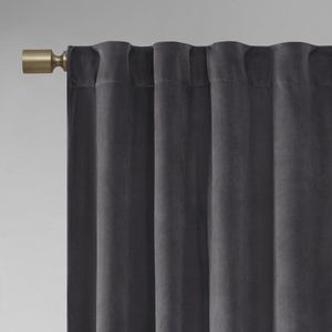 Pannelli per finestre in velluto in 2 pezzi con tasca a asta e tende e mantovane con linguetta posteriore - Product Image 3