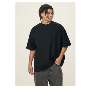 T-shirt vintage respirant à col rond pour homme, en jersey 300 g/m², coupe oversize, dernier design / T-shirt premium à col rond, épais, en promotion - Product Image 1