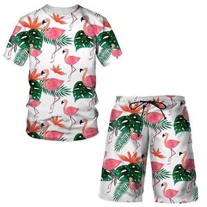 2022 Summer Men's Casual Short Sleeve T Shirt & Beach Shorts <b>Sets</b> Breathable Sublimation Printing Good Quality Streetwear - Product Image 2