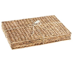 Manteles Individuales Rectangulares de Bambú Hechos a Mano con Jacinto de Agua, Estilo Bohemio, Diseño Tejido en Color Natural - Product Image 3