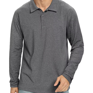 Polo à manches longues pour homme, prix bas, bonne qualité, coton et polyester, polo décontracté avec poche - Product Image 5