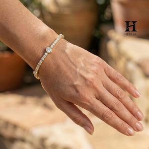 Luxury <b>Gold</b> Tennis Bracelet Featuring Large Bezel-<b>Set</b> Focal Stones – Premium Fine Jewelry Manufacturer - Product Image 3
