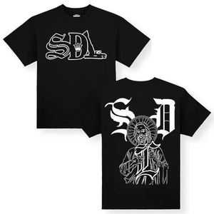 T-shirt sportif à manches courtes personnalisé pour homme SDL, style streetwear, impression numérique, col rond, coupe classique, 100% coton Oxford - Product Image 3