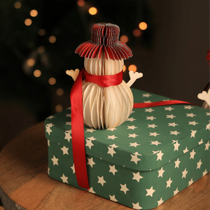 <b>Handmade</b> Honeycomb <b>Paper</b> Snowman Festive Holiday Decor for Party Tableware - Product Image 1