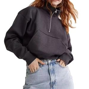 Sudadera Oversize OEM al por mayor con cuello personalizado, tipo jersey, para running y entrenamiento, con cremallera 1/4 o media cremallera - Product Image 4