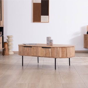 Mesa de centro Vandana Golden Detail con gran cajón Bopee - Product Image 1