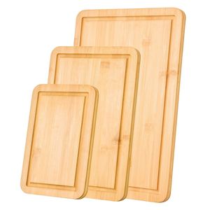 Planche à découper en bambou 3 pièces haut de gamme et polyvalente, robuste et durable, avec rainure pour jus et huile de qualité alimentaire, pour la cuisine domestique - Product Image 5