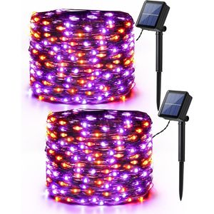 Luci Solari di Halloween Brizled, Confezione da 2, Totale 78FT 240 LED, per Esterni, Arancioni e Viola, 8 Modalità Inclusa Modalità Fata - Product Image 1