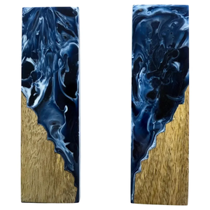 Plaquettes de manche de couteau en résine naturelle et bois d'Inde pour lames, en résine acrylique, matériau coloré pour couteaux - Product Image 4