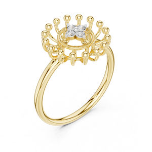 Anillo de Oro Amarillo de 14K con Diamante Cultivado en Laboratorio, Corte Redondo, para Mujer |   Regalo de Aniversario |   Diamante Cultivado Nuevo - Product Image 5