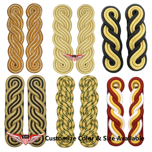 KEW Eco-Friendly Vintage Embroidered Bullion Wire Mylar Thread Customizable Size/Color/Material Epaulettes <b>Braided</b> <b>Accessory</b> - Product Image 6