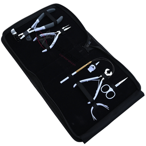 White Hair Extension tools Kit with Tape In Plier Beads Crimper Keratin Bond <b>Cutter</b> Hair Extension Plier Mini Hair Scissor Set - Product Image 1