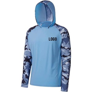 Camisa de Pesca Impermeable de Manga Larga para Hombre con Capucha, Protección UV UPF 50, Logotipo Frontal, Poliéster, Antibacteriana, Secado Rápido - Product Image 1