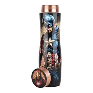 Botella de Agua Metálica de Capitán América con Tapa de Cobre, Doble Pared, para Viaje, Diseño Novedoso - Product Image 1