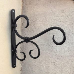 Black Metal <b>Wall</b> Mount Hanging Bracket Hook Vintage <b>Decorative</b> Scroll Plant <b>Hanger</b> - Product Image 1