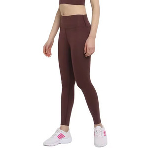 Leggings de Cintura Alta sin Costuras, Color Sólido, Elásticos, Transpirables, de Punto, Spandex, Poliéster, Ecológicos, Básicos para Mujer - Product Image 6