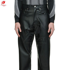 กางเกงหนังผู้ชายหนังนิ่มใส่สบาย ผลิตในปากีสถาน ดีไซน์ทันสมัย เหมาะสำหรับใส่ลำลอง - Product Image 5