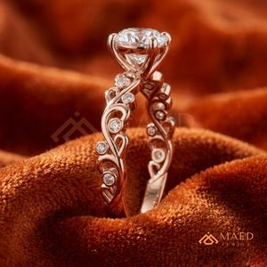 <b>Rose</b> Gold Princess Cut Moissanite Engagement Ring <b>Infinity</b> Scroll Side Diamond Bridal Wedding Ring Women - Product Image 2