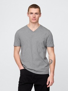 T-shirt gris à col rond et manches courtes pour homme, coupe ample, décontracté, en jersey polyester/coton, couleur unie, non tissé, écologique et respirant - Product Image 1