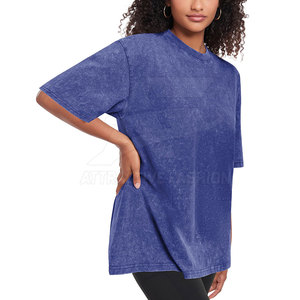 Camiseta de Mujer de Alta Calidad con Lavado Ácido, Corte Holgado, Transpirable, de Algodón, para Uso Diario, Elegante - Product Image 4