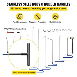 Kit Professionale da 20 Pezzi in Acciaio Inossidabile per Rimozione Ammaccature Senza Vernice, Strumenti per Riparazione Carrozzeria a Coda di Balena, Attrezzatura per Riparazione Carrozzeria - Product Image 6